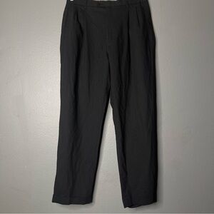 Chiavari Black Pinstriped Wool Trouser Pants